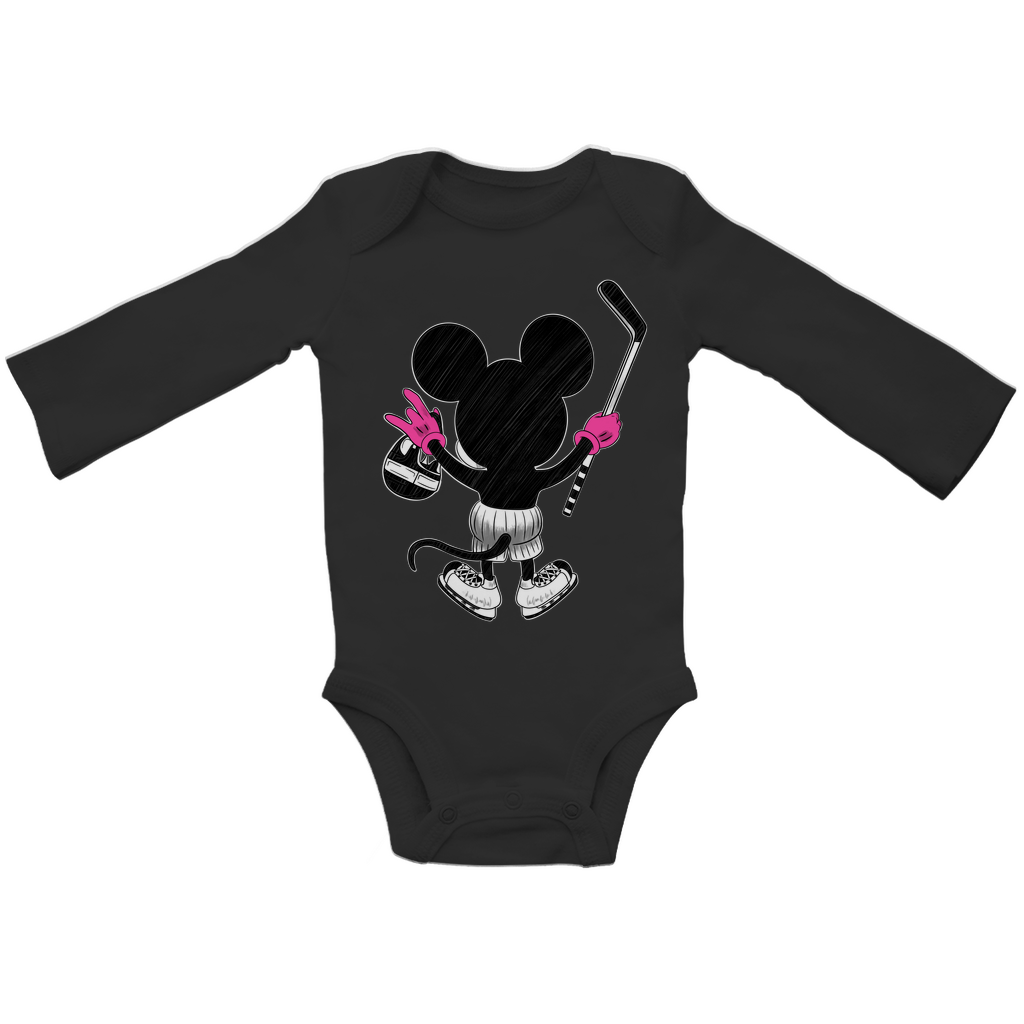 Babybody Langarm HOCKEYMOUSE PINK