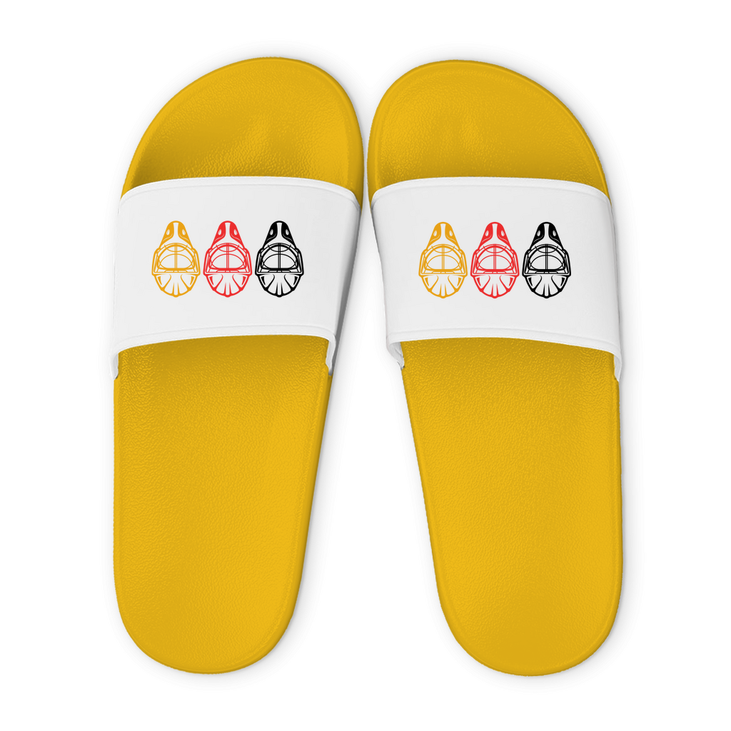 Badelatschen GOALIE MASKE SCHWARZ-ROT-GOLD