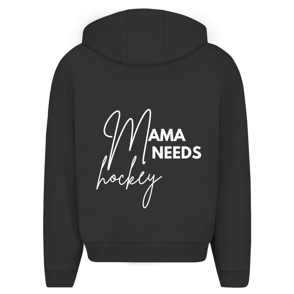 Oversize Zipper MAMA NEEDS HOCKEY (front&back)