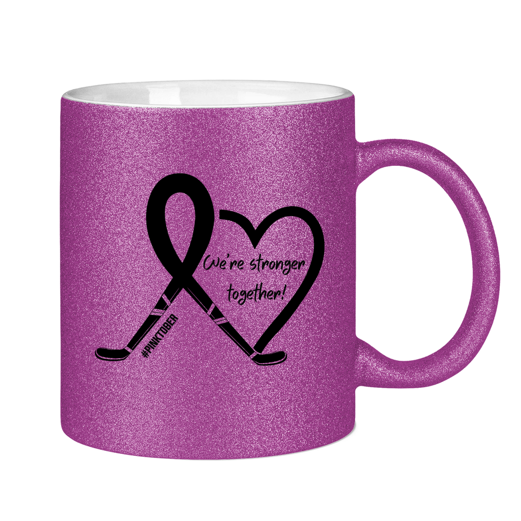 Glitzertasse PINKTOBER STRONGER TOGETHER