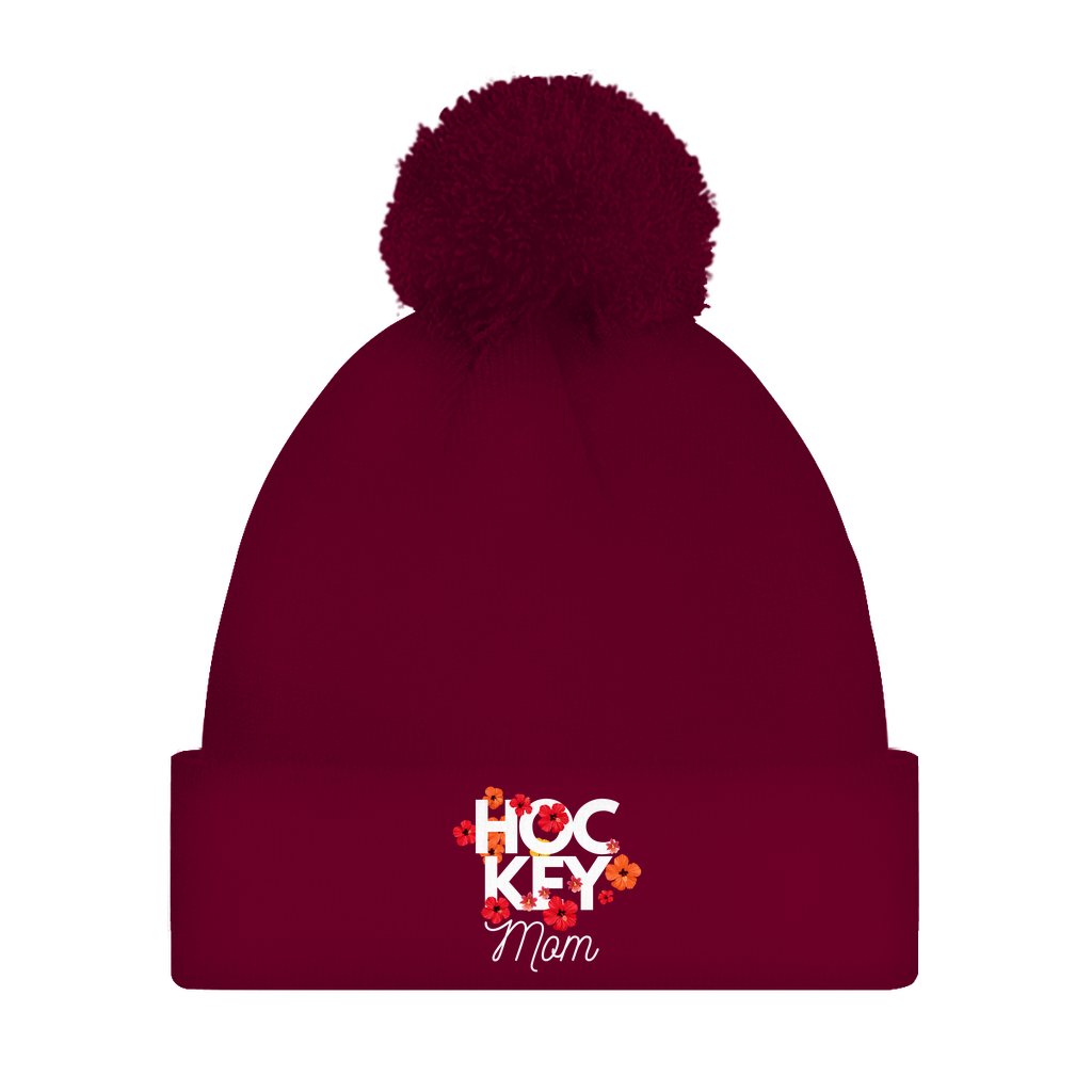 Bommelmütze HOCKEY MOM FLOWERS