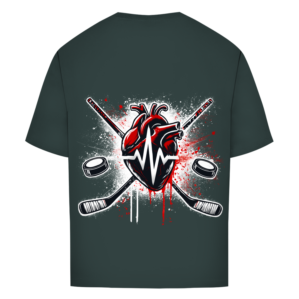 Oversize T-Shirt HOCKEY HEARTBEAT (back)