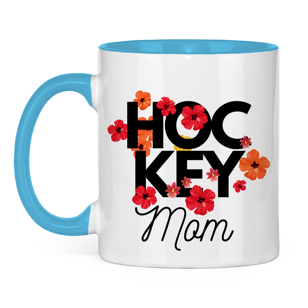 Tasse zweifarbig HOCKEY MOM FLOWERS