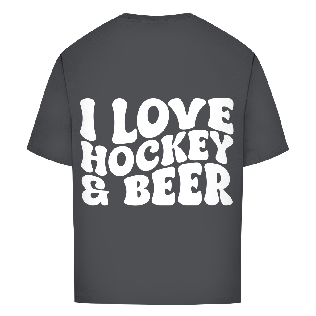 Oversize T-Shirt I LOVE HOCKEY & BEER (back)