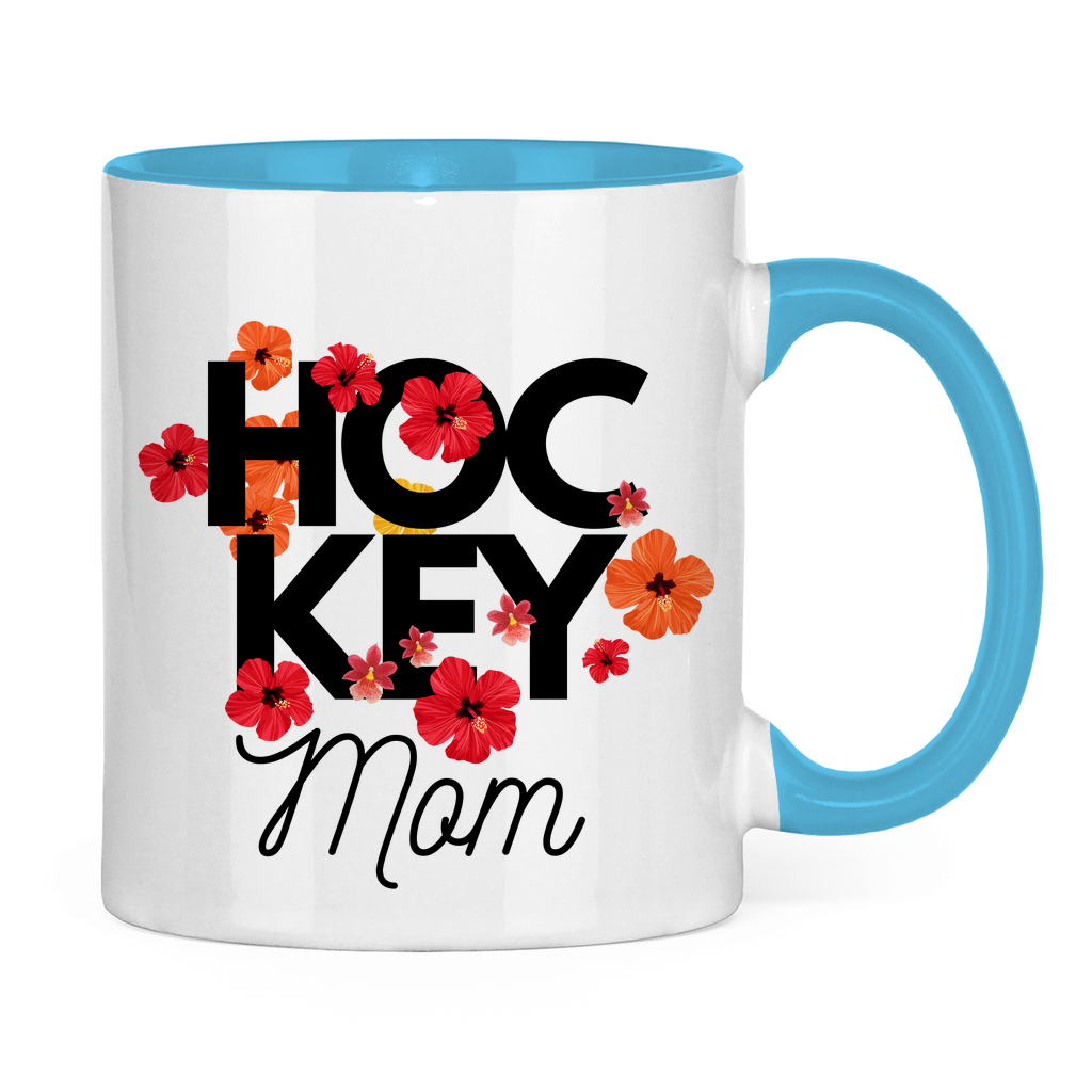 Tasse zweifarbig HOCKEY MOM FLOWERS