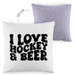 Kopfkissen zweifarbig  I LOVE HOCKEY & BEER