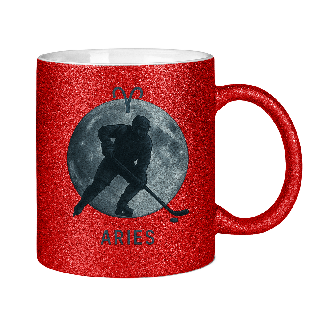Glitzertasse STERNZEICHEN ARIES / WIDDER