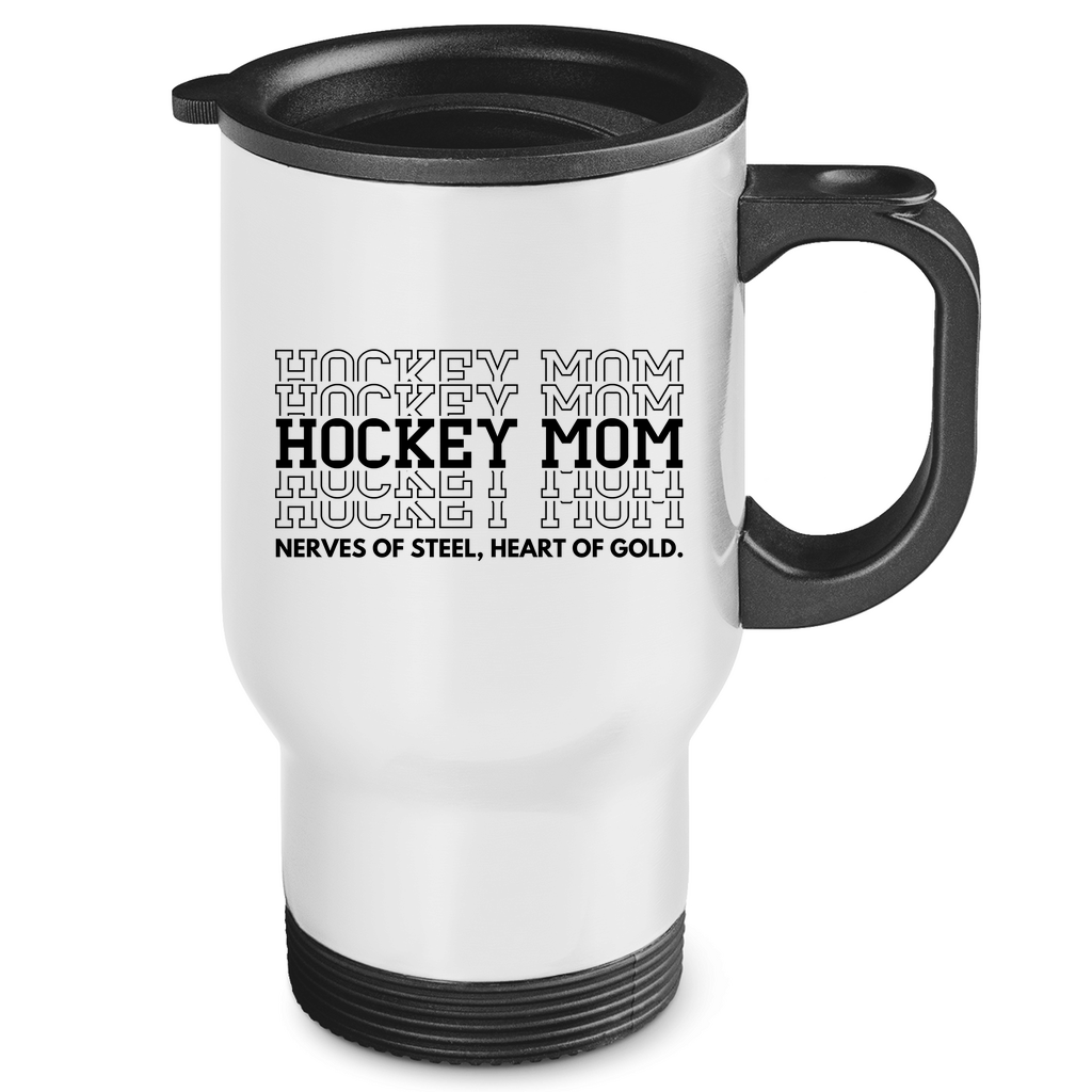 Edelstahl-Thermobecher HOCKEYMOM NERVES & HEART