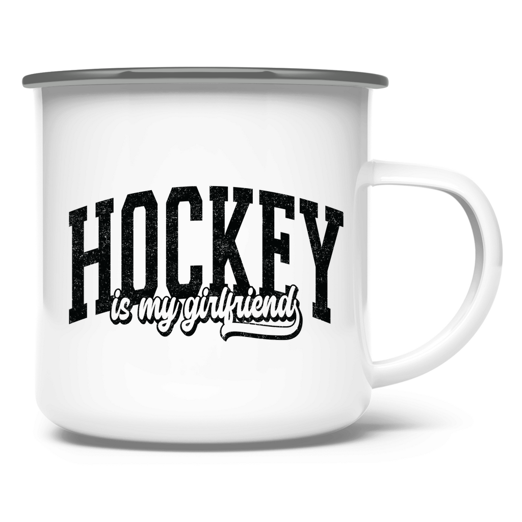 Emaille Tasse HOCKEY IS MY GIRLFRIEND