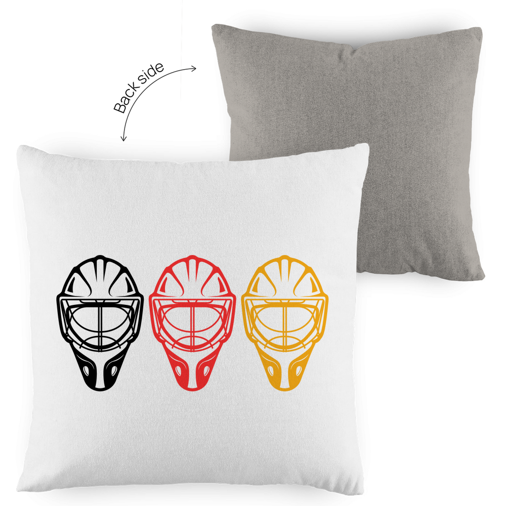 Kopfkissen zweifarbig GOALIE MASKE SCHWARZ-ROT-GOLD