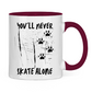 Tasse zweifarbig NEVER SKATE ALONE