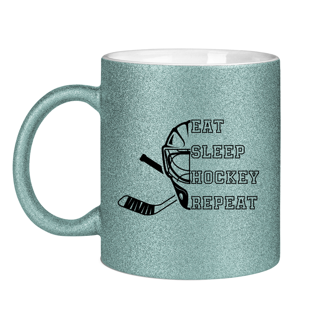 Glitzertasse EAT, SLEEP GOALIE