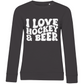 Ladies Sweatshirt I LOVE HOCKEY & BEER