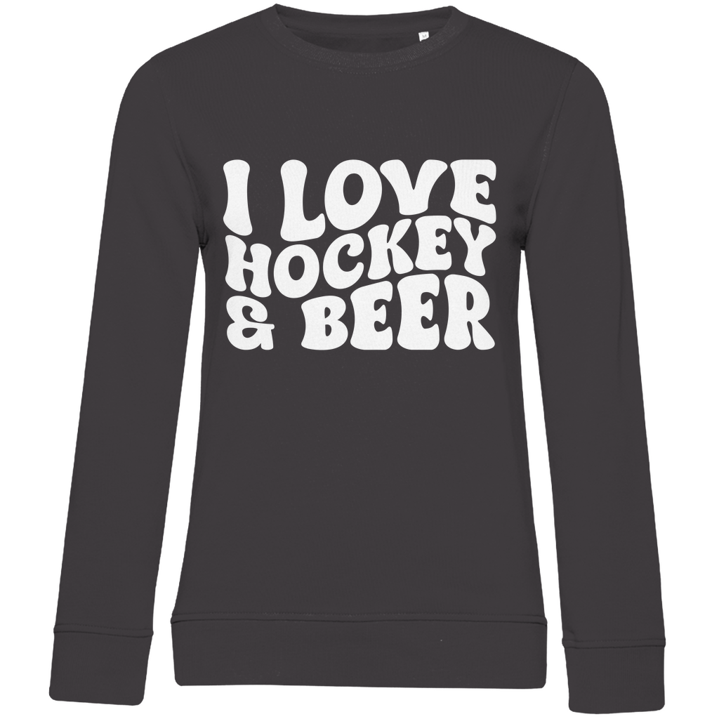 Ladies Sweatshirt I LOVE HOCKEY & BEER