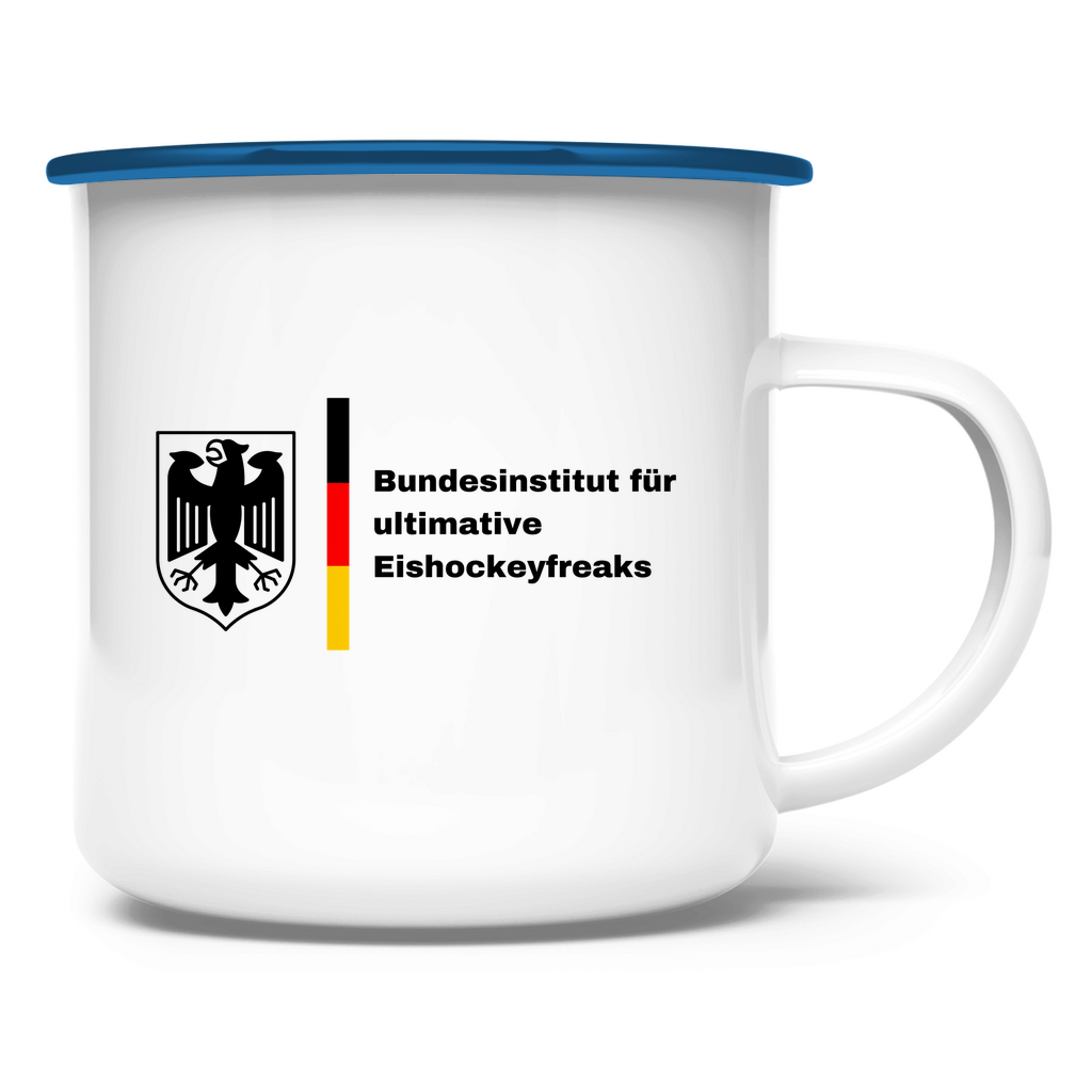 Emaille Tasse BUNDESINSTITUT HOCKEYFREAKS