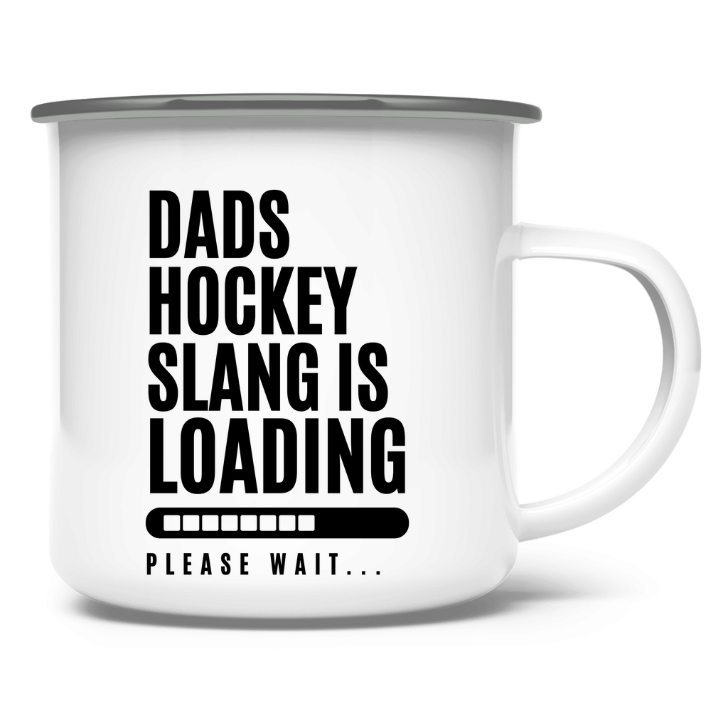 Emaille Tasse HOCKEYDADS SLOGAN
