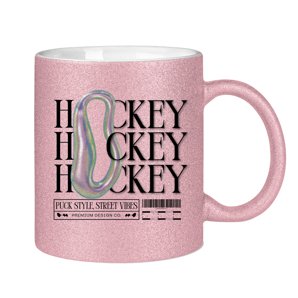 Glitzertasse HOCKEY MODERN