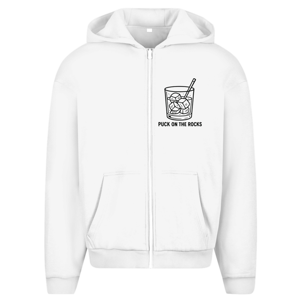 Oversize Zipper PUCK ON THE ROCKS (front)