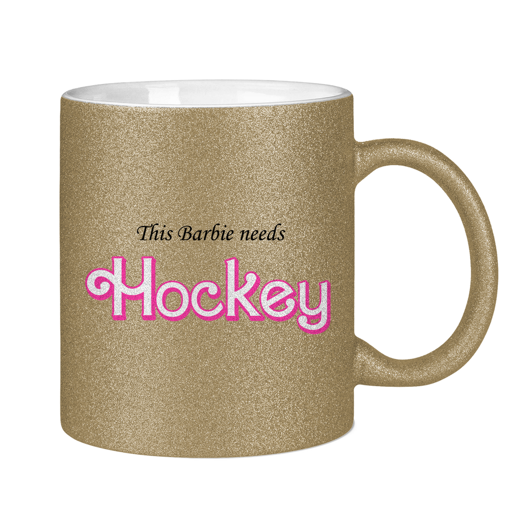 Glitzertasse BARBIE NEEDS HOCKEY