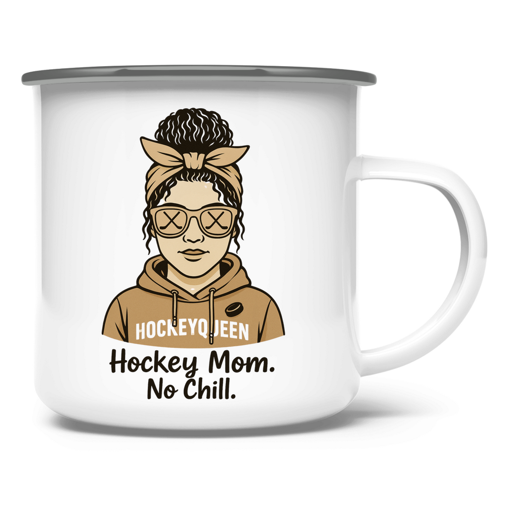 Emaille Tasse HOCKEY MOM - NO CHILL