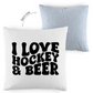 Kopfkissen zweifarbig  I LOVE HOCKEY & BEER