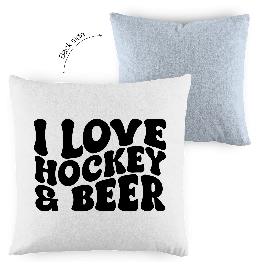 Kopfkissen zweifarbig  I LOVE HOCKEY & BEER