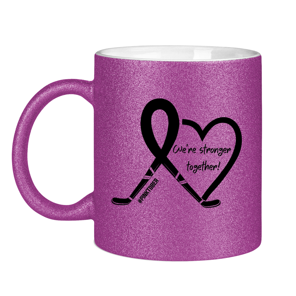 Glitzertasse PINKTOBER STRONGER TOGETHER