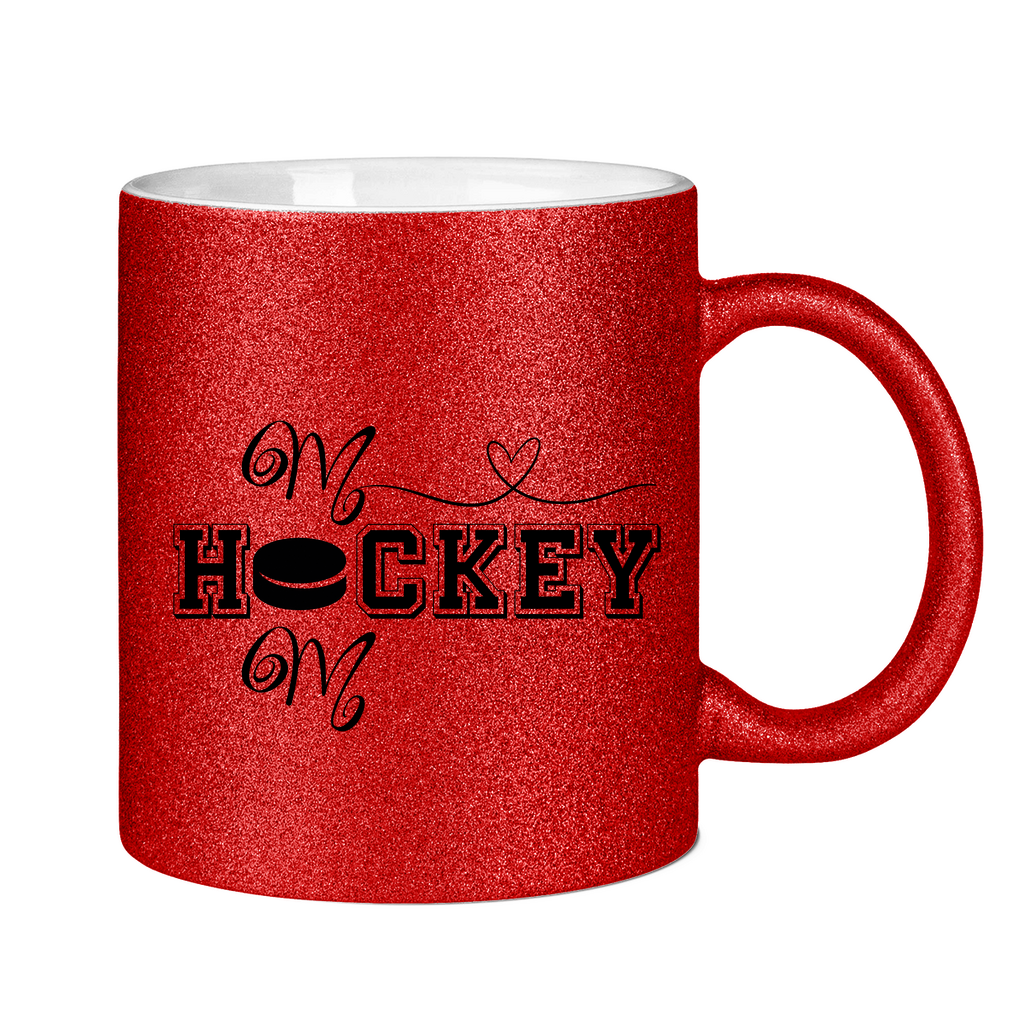 Glitzertasse HOCKEY MOM HEART
