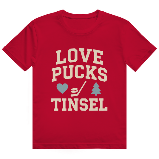 T-Shirt LOVE, PUCKS & TINSEL
