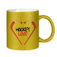 Glitzertasse HOCKEYLOVE STICKHEART
