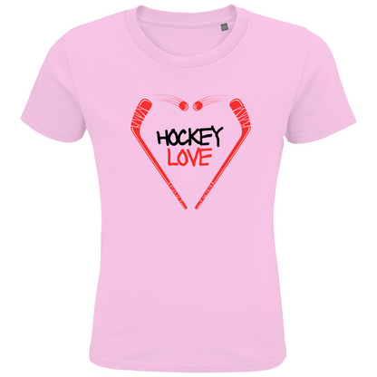 Kids T-Shirt HOCKEYLOVE STICKHEART