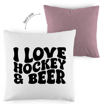 Kopfkissen zweifarbig  I LOVE HOCKEY & BEER