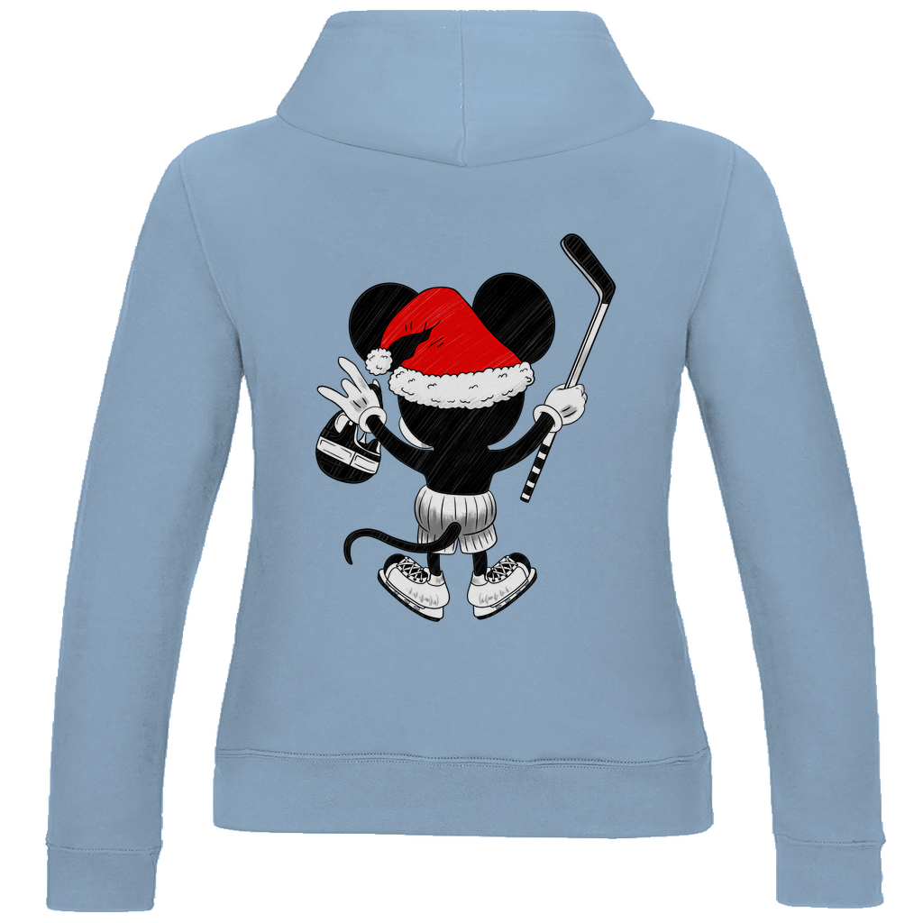 Ladies Hoodie HOCKEY-SANTA-MOUSE (back)