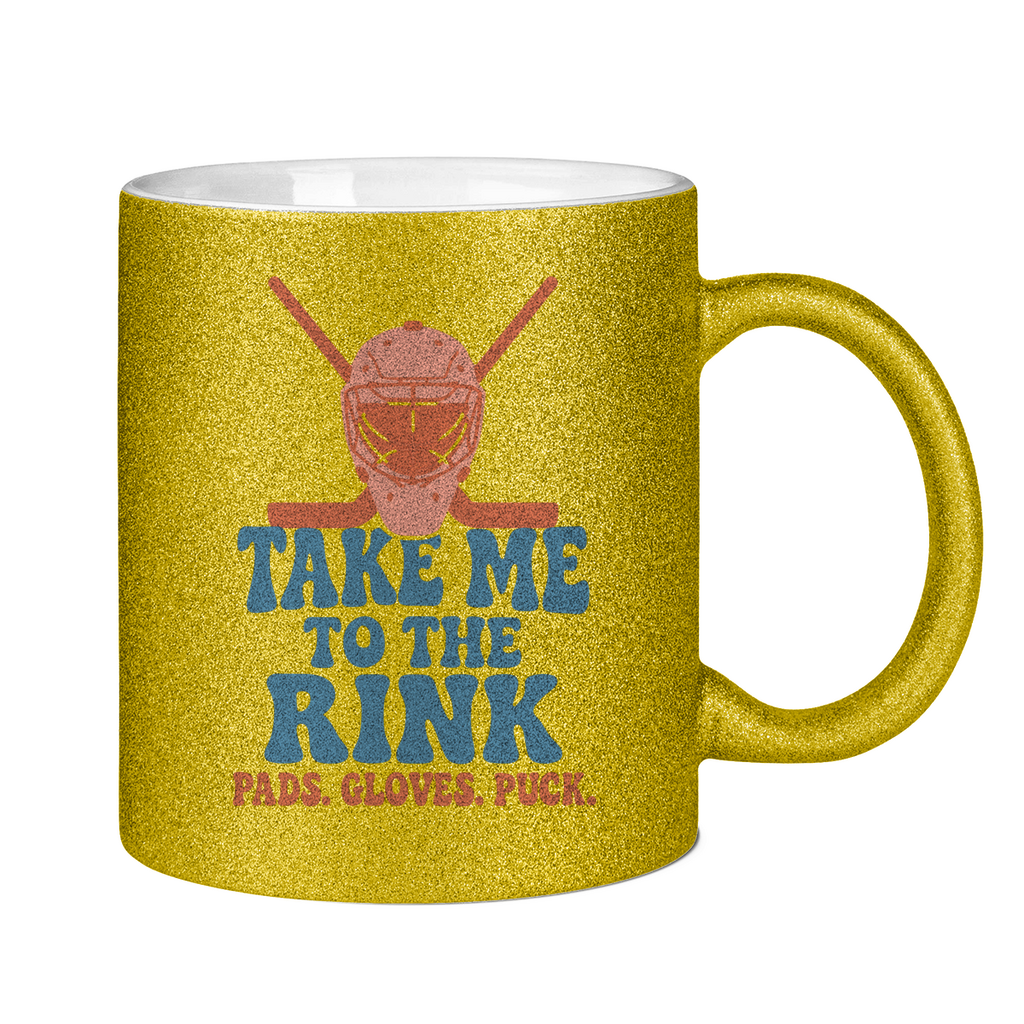 Glitzertasse TAKE ME TO THE RINK GOALIE
