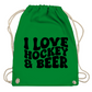 Turnbeutel  I LOVE HOCKEY & BEER