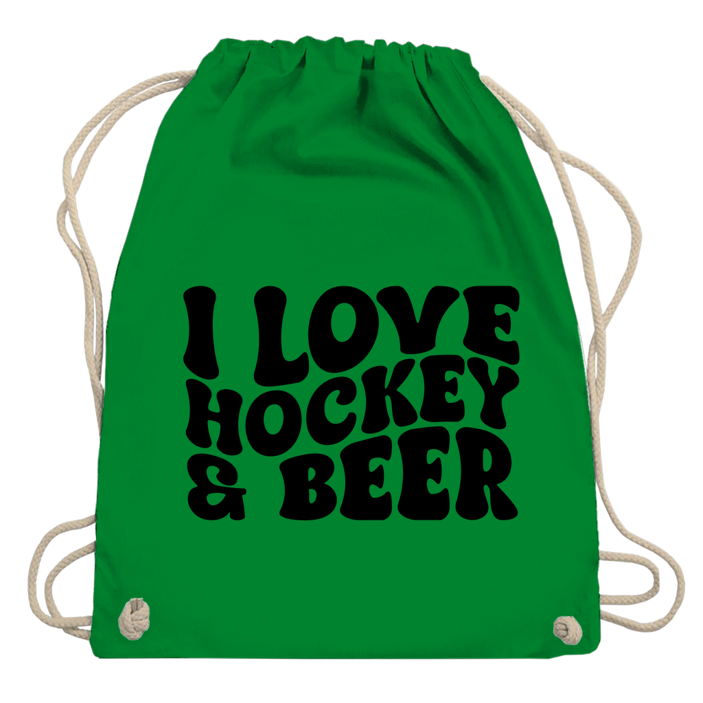 Turnbeutel  I LOVE HOCKEY & BEER