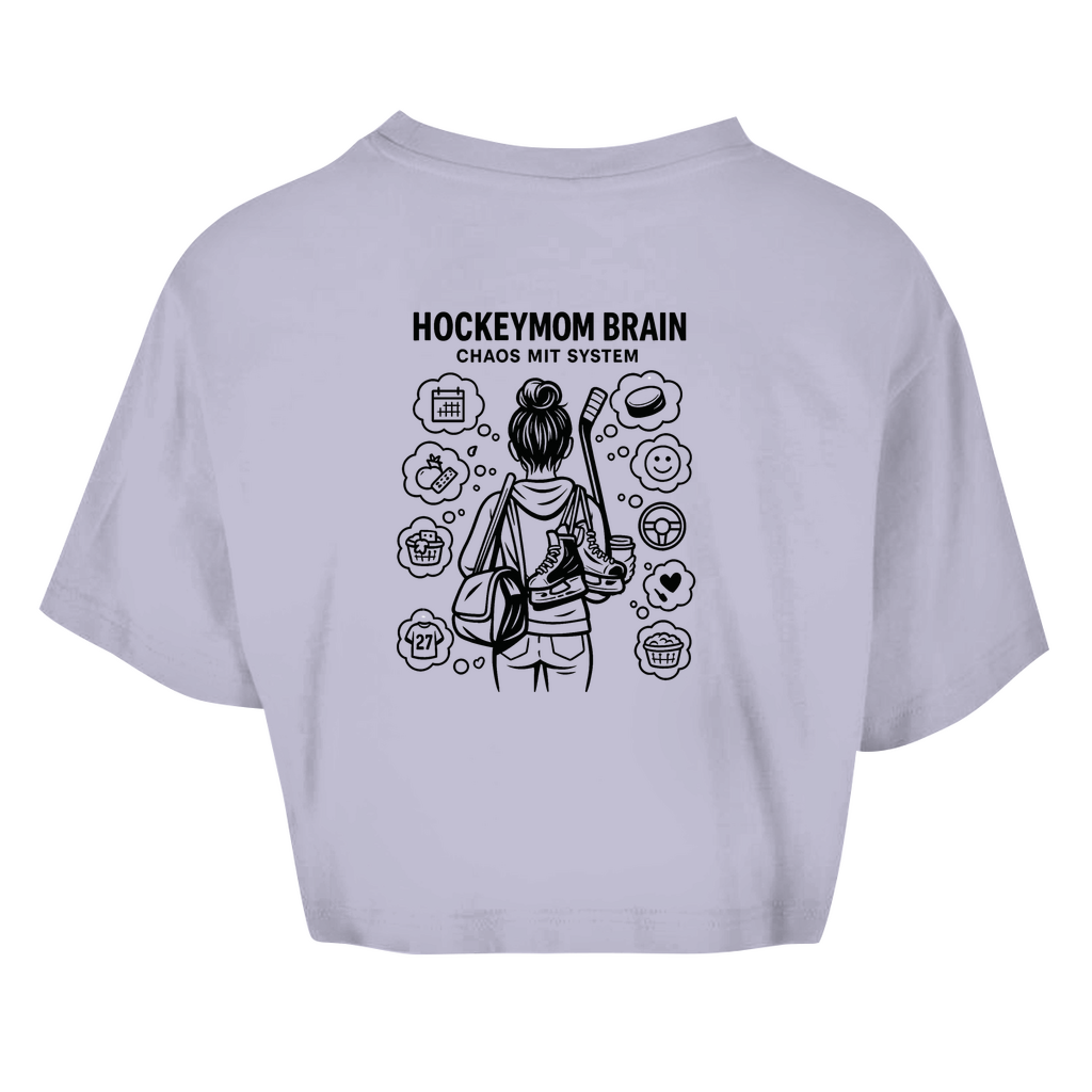 Ladies Crop Top HOCKEYMOM BRAIN (front&back)