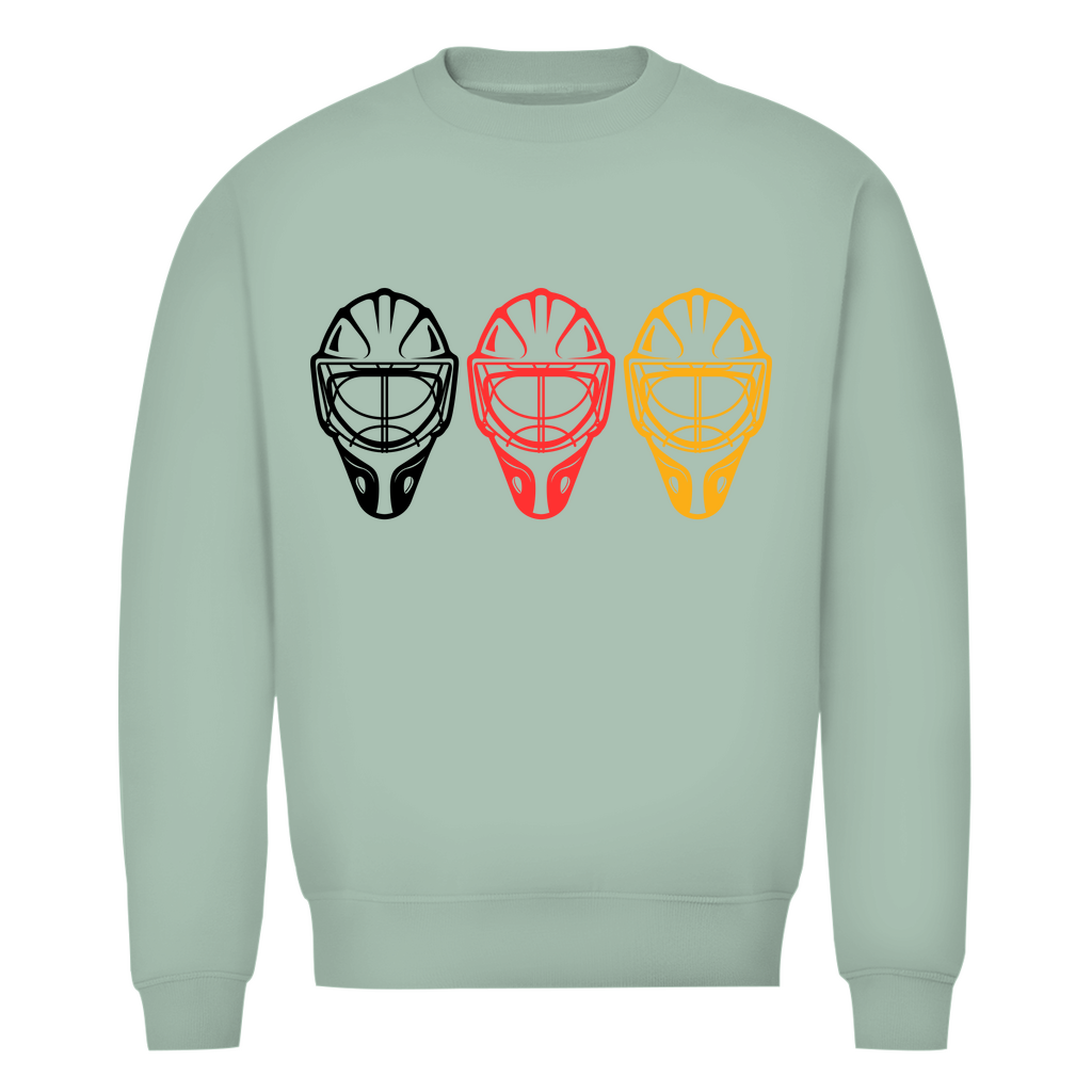 Unisex Sweatshirt GOALIE MASKE SCHWARZ-ROT-GOLD