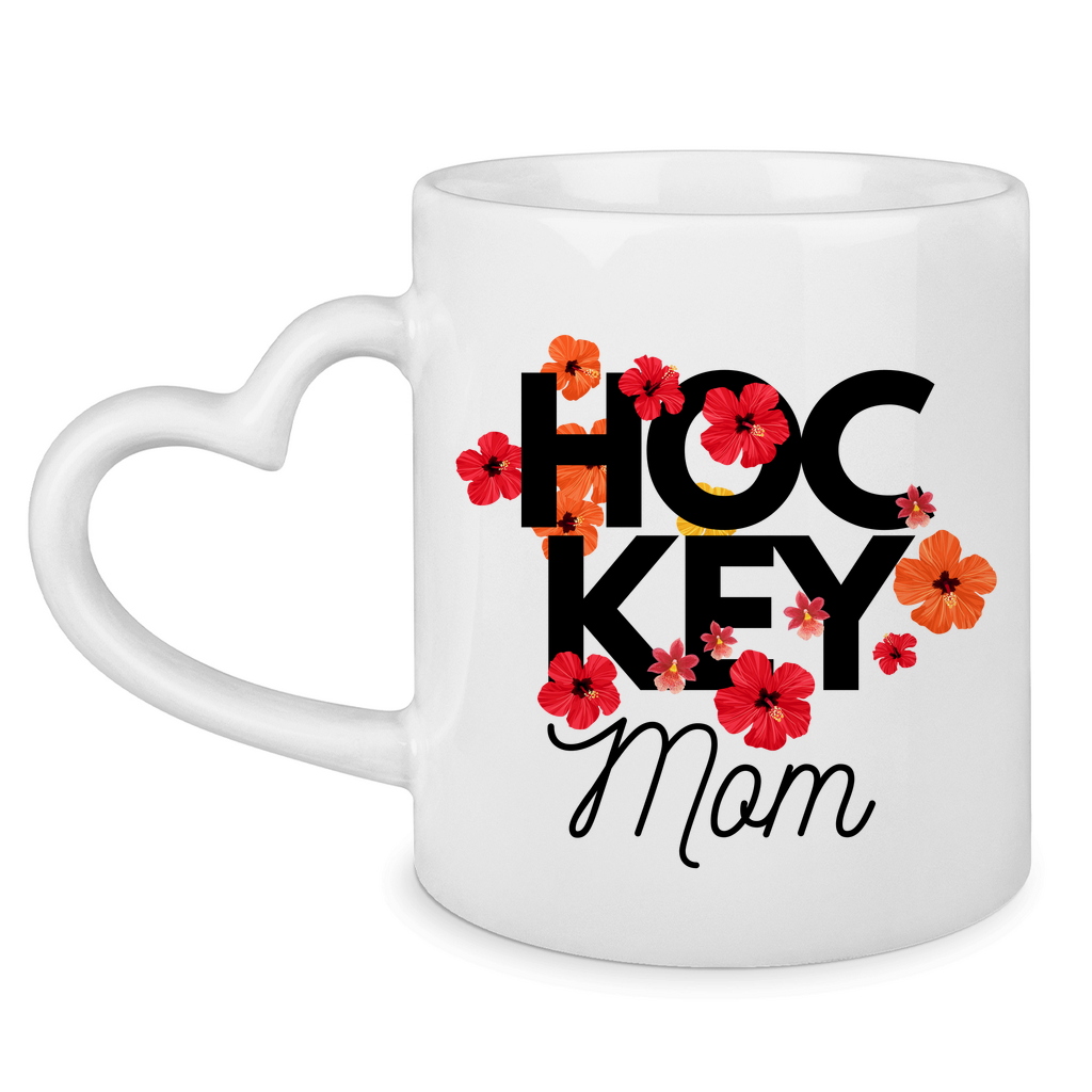 Tasse mit Herzhenkel HOCKEY MOM FLOWERS