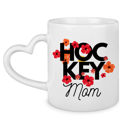 Tasse mit Herzhenkel HOCKEY MOM FLOWERS