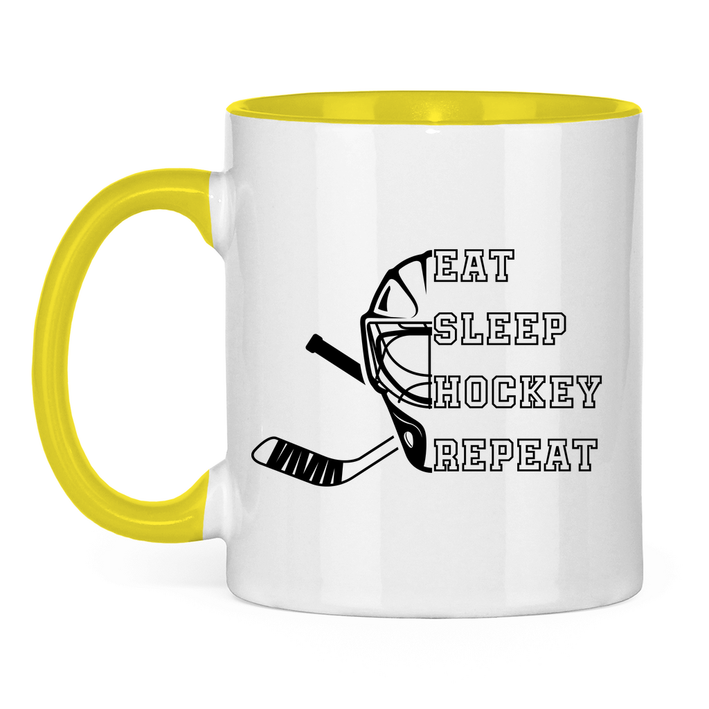 Tasse zweifarbig EAT, SLEEP GOALIE