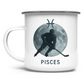 Emaille Tasse STERNZEICHEN PISCES / FISCH
