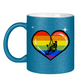 Glitzertasse RAINBOW SKATE HEART