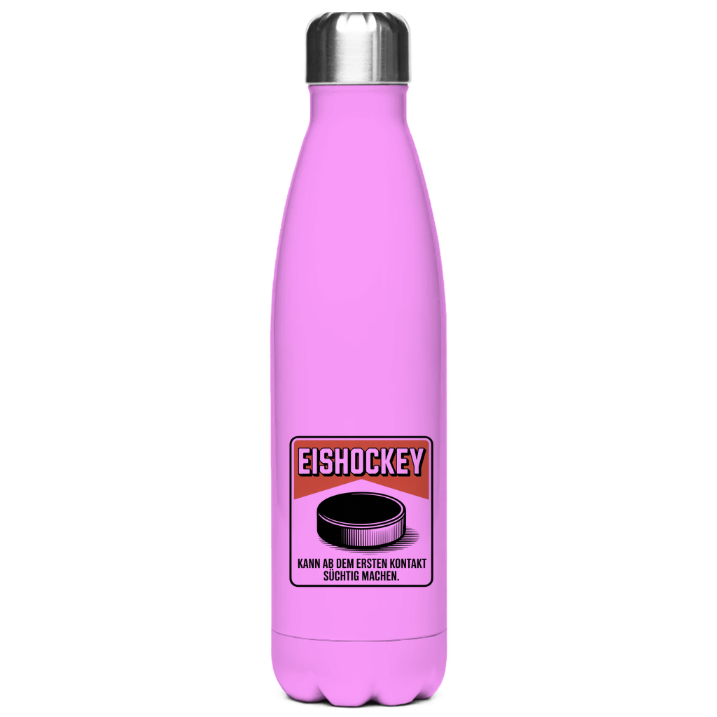 Edelstahl-Thermoflasche  EISHOCKEY ZIGARETTENSCHACHTEL