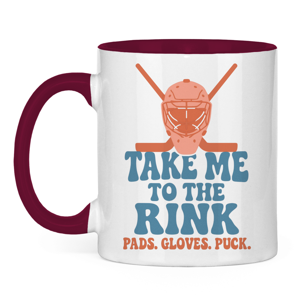 Tasse zweifarbig TAKE ME TO THE RINK GOALIE