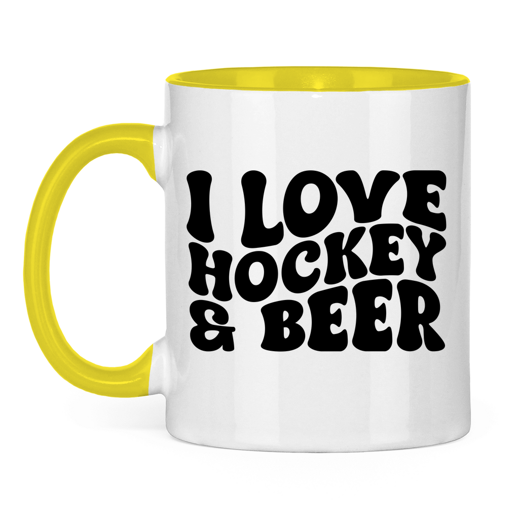 Tasse zweifarbig  I LOVE HOCKEY & BEER