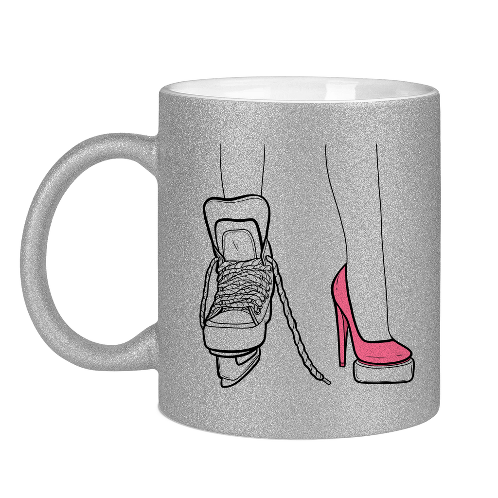 Glitzertasse SKATES & HEELS