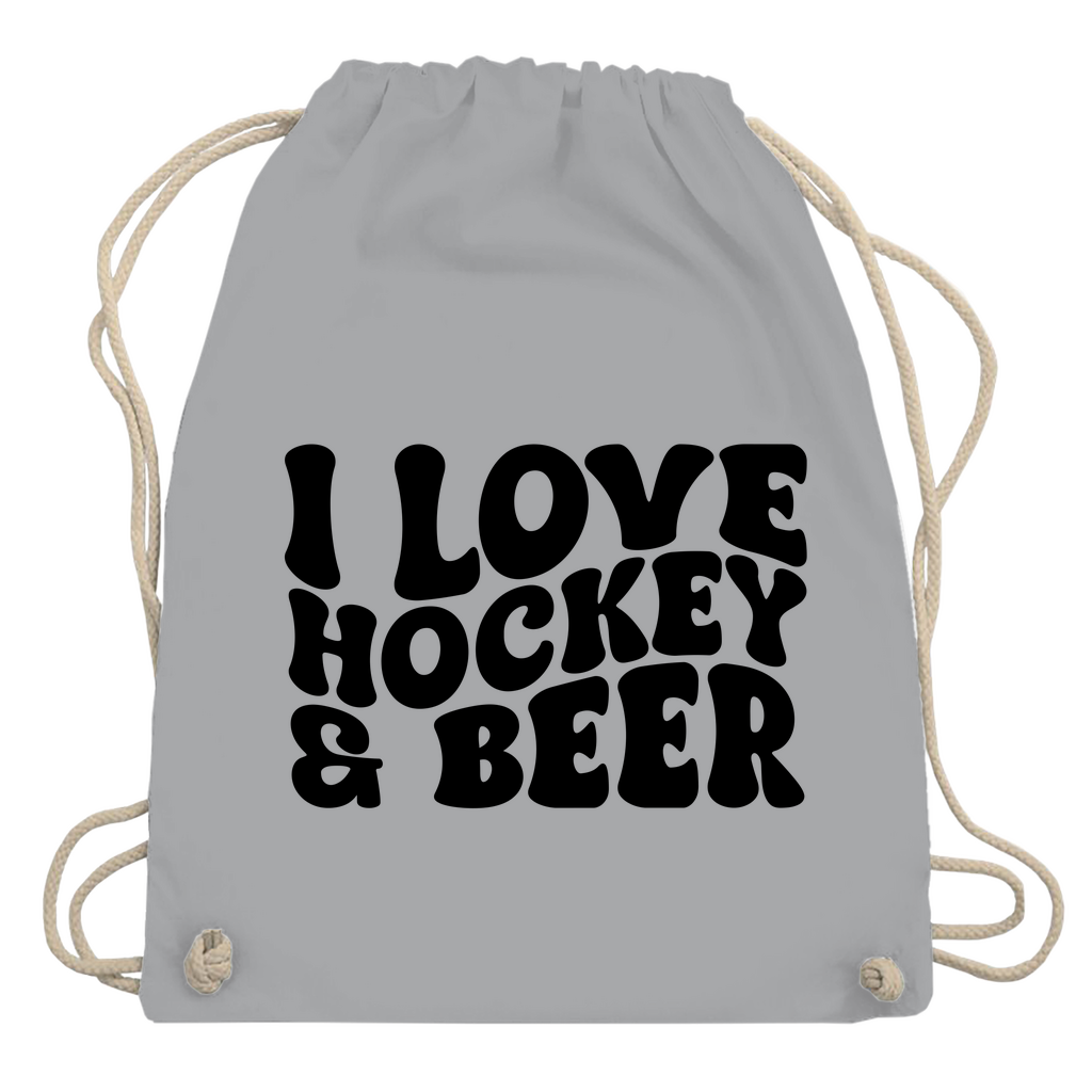 Turnbeutel  I LOVE HOCKEY & BEER