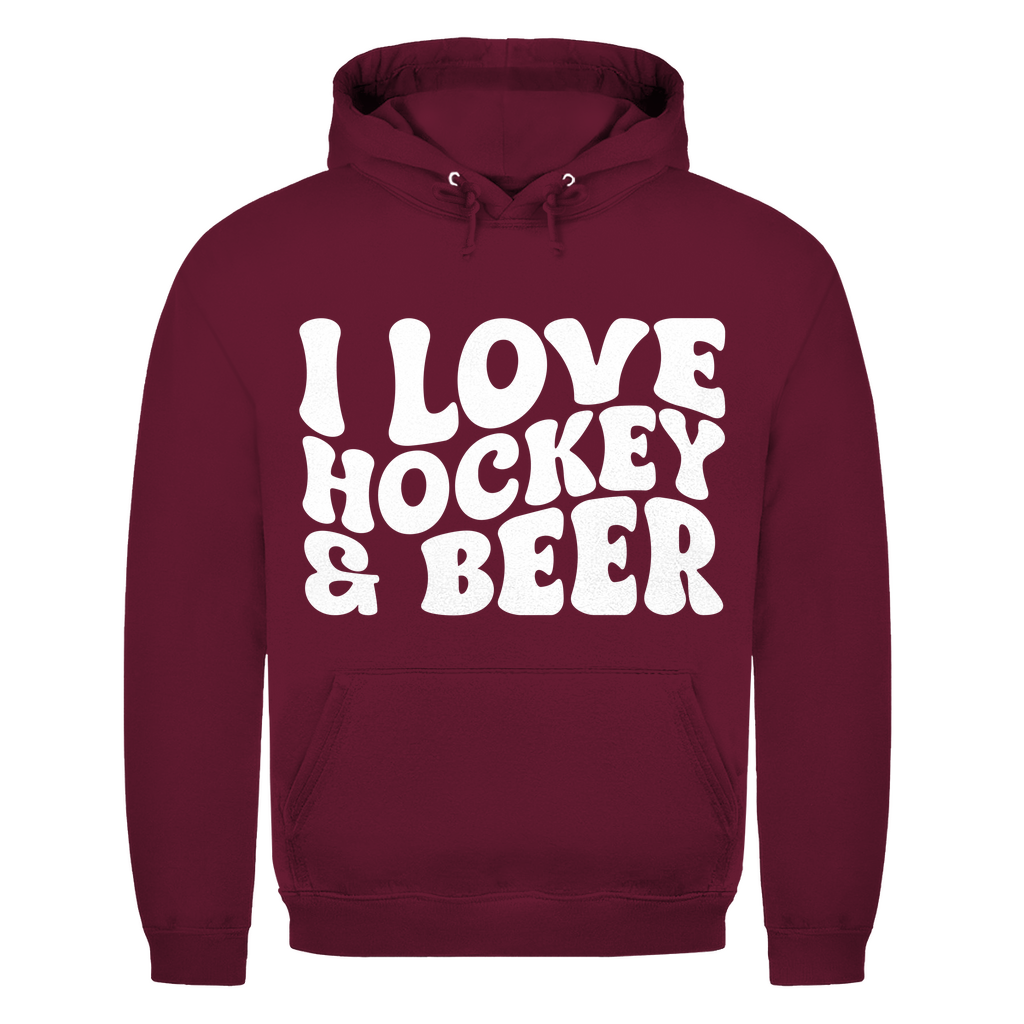 Unisex Hoodie I LOVE HOCKEY & BEER