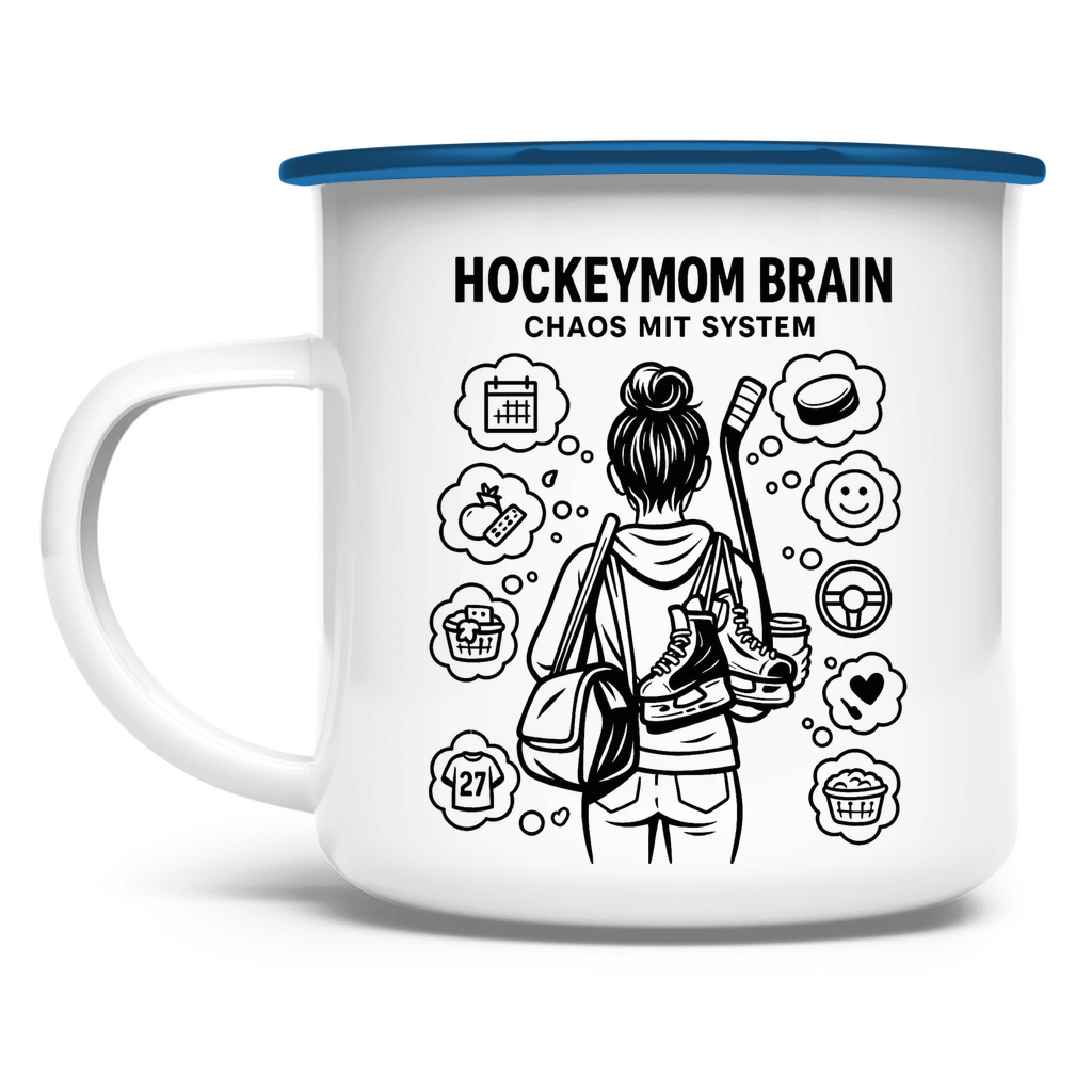 Emaille Tasse HOCKEYMOM BRAIN